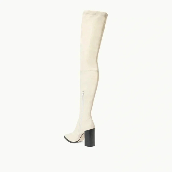 STAUD NWT Cream Off White with Block heel, Over the Knee Thigh High Boots, Sz37 - Picture 3 of 5